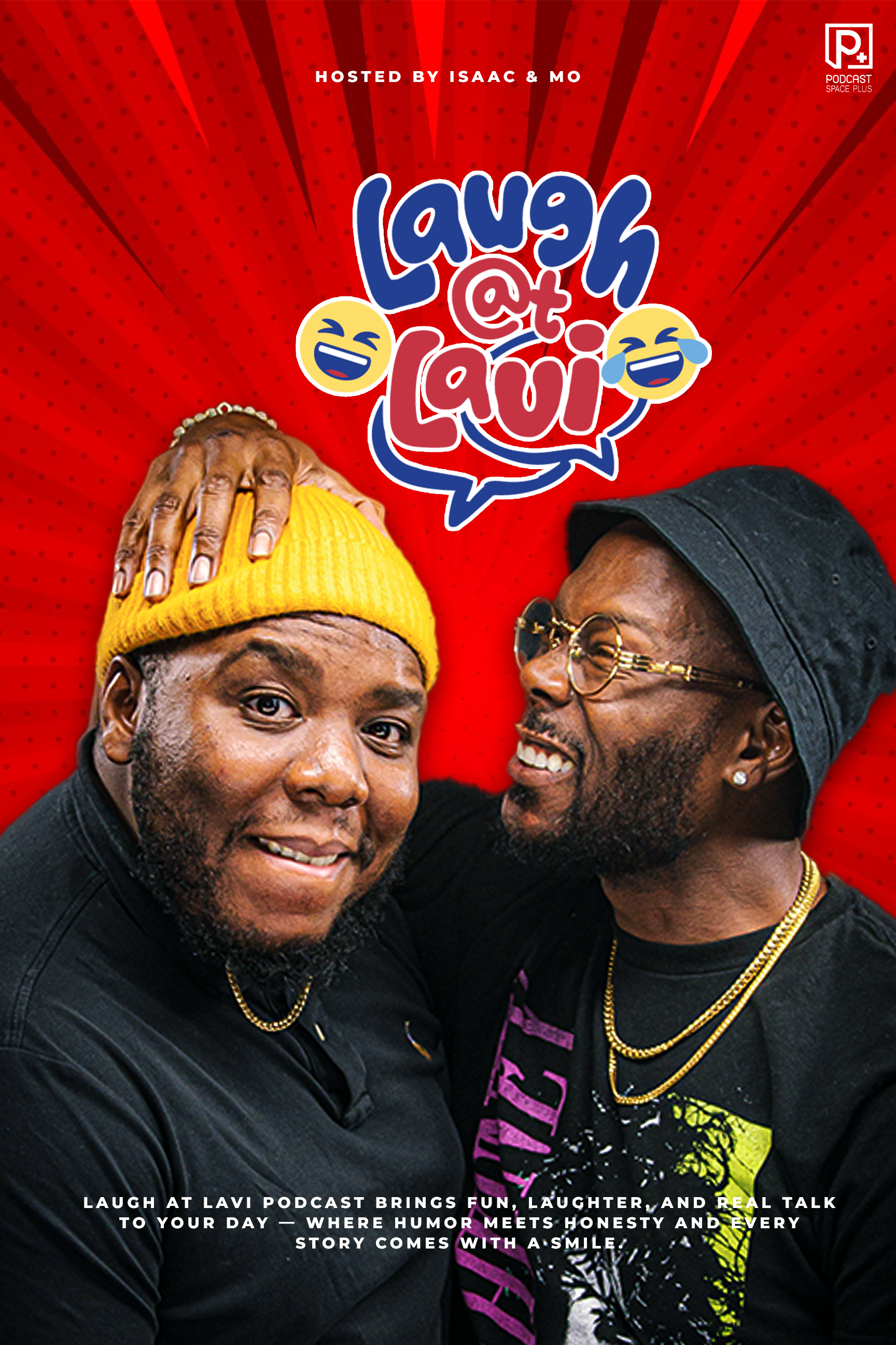 Official Laugh at Lavi poster featuring Isaac and Mois